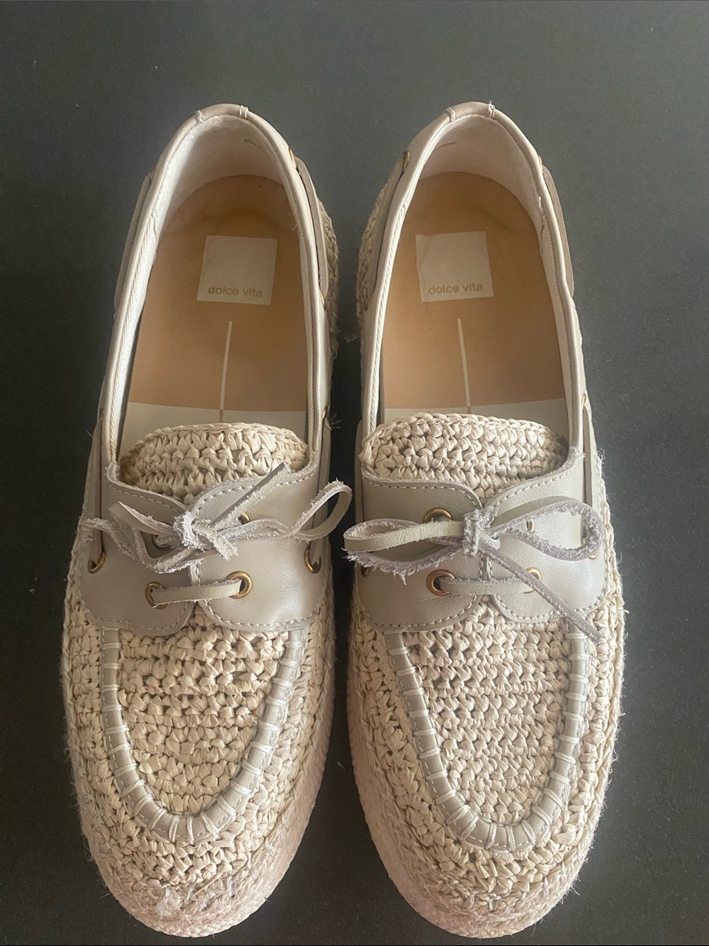 Dolce Vita Women's Cream Woven Moccasin Loafers